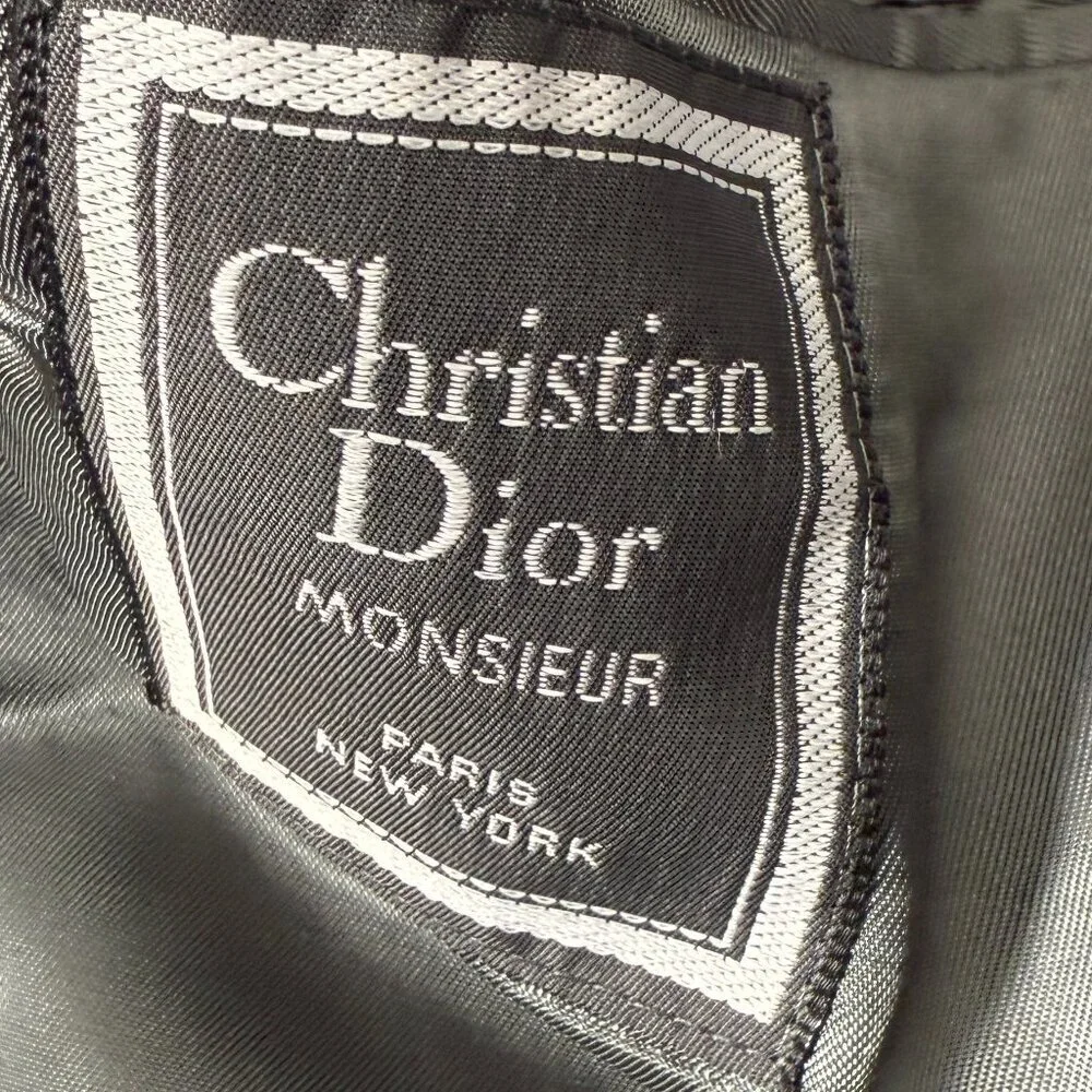 Christian Dior Monsieur Blazer Jacket Men's 100% Silk, Fully Lined Gray/Black